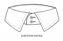 2 button collar for long necks, mens dress shirts