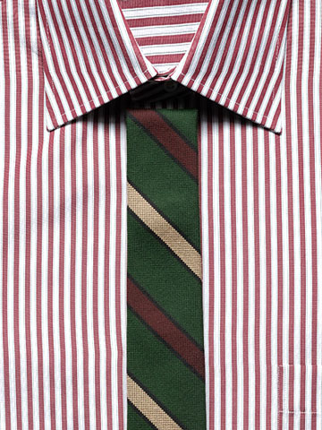 striped ties on striped shirts