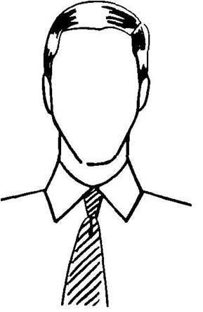 narrow face with spread collars